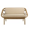 Divano 2 posti cuscini bianchi in legno e rattan | Collezione Amy