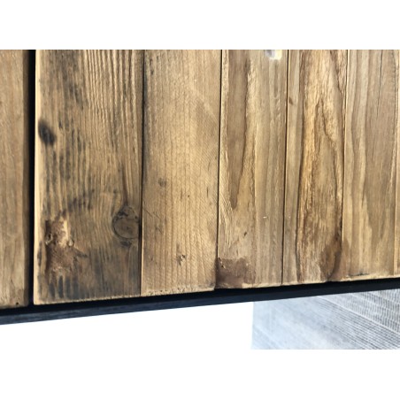 Second Hand - Natural and Black Recycled Pine - 2 Doors 3 Drawers