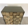 CARLA Sideboard 2 Doors Fir Wood and Metal Legs - Elegant Storage Solution