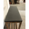 SECONDE MAIN - Console rect. double plateau effet béton foncé et bois acacia