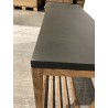 SECONDE MAIN - Console rect. double plateau effet béton foncé et bois acacia