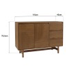 Natural-coloured wooden sideboard with 3 drawers | Macabane Furniture