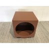 Table d'appoint carrée 34x34cm en bois peint terracotta | Seconde Vie