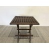 Table pique nique de jardin carrée 50x50cm bois teck huilé | Seconde Vie