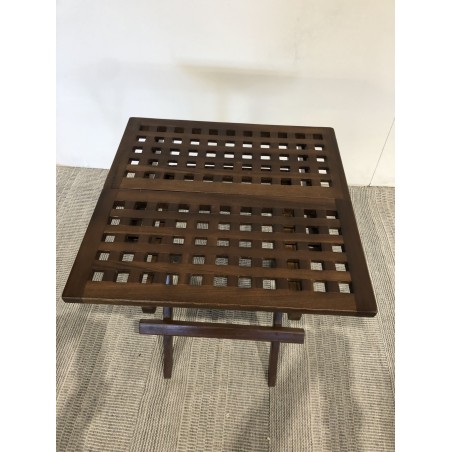 Square garden picnic table, 50x50cm, oiled teak | Second Life