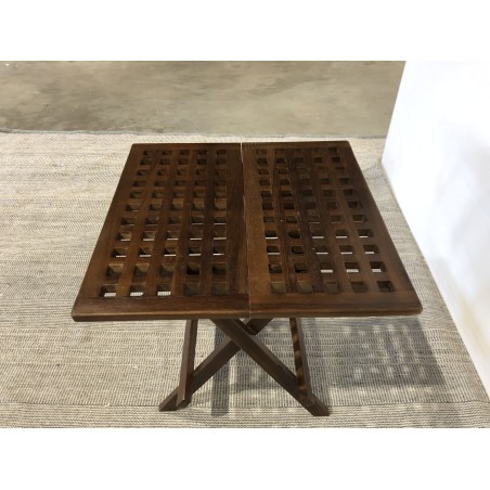 Square garden picnic table, 50x50cm, oiled teak | Second Life
