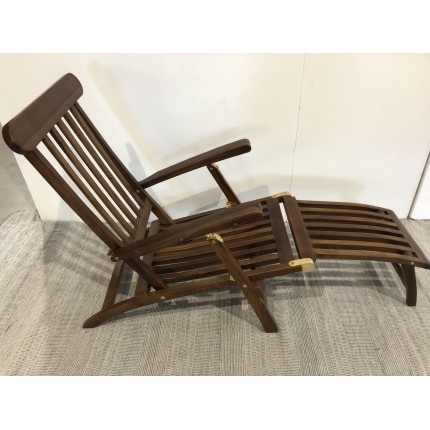 Garden Lounger in Oiled Teak Wood | Second Life