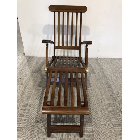 Chaise longue de jardin en bois teck huilé | Seconde Main