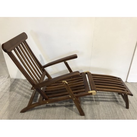 Chaise longue de jardin en bois teck huilé | Seconde Main