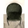 Green velvet fabric chair with wraparound backrest | Seconde Vie