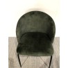 Chaise tissu velours vert dossier enveloppant | Seconde Vie