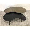 SECOND-HAND - Set of 2 oval coffee tables in matt black and gold aluminium
