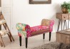 KATE - Rectangular Fabric Bench Multicolor Bohemian Print