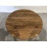 Table basse ronde 90x90cm bois Pin recyclé et pieds métal noir | Seconde Vie