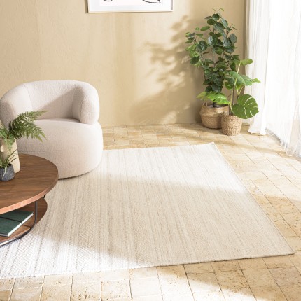 SACHA - Rectangular rug, 300 x 400 cm, made from textured wool in shades of beige