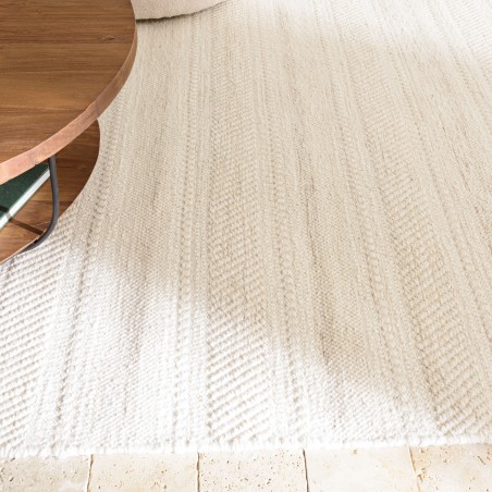 Alfombra rectangular 300x400cm de lana texturizada en tonos beige | Macabane