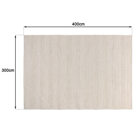 Alfombra rectangular 300x400cm de lana texturizada en tonos beige | Macabane