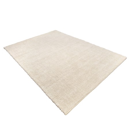 Tappeto rettangolare 300x400cm in lana bouclé color bianco | Macabane