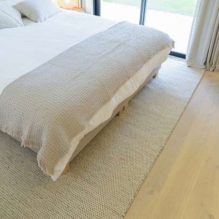 QUENTIN - Rectangular rug, 300x400cm, woven wool, white/brown