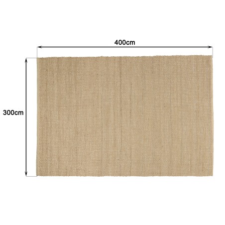 Alfombra rectangular de yute y algodón color beige | Macabane