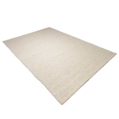 Alfombra rectangular 300x400cm de lana tejida color blanco | Macabane