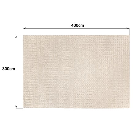 Rechteckiger Teppich 300x400cm aus gewebter Wolle beige | Macabane