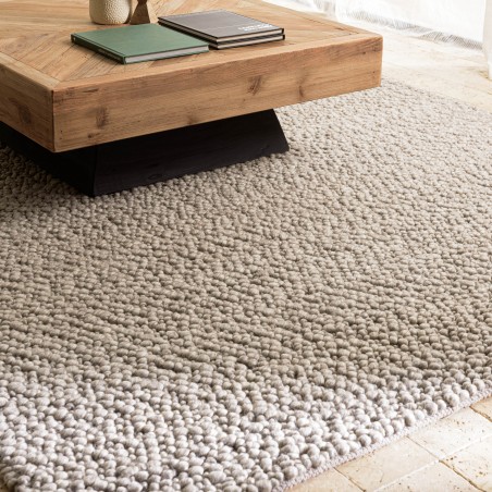 QUENTIN - Rectangular rug, 300 x 400 cm, looped wool, grey