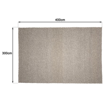 Alfombra rectangular 300x400cm de lana bouclé gris | Macabane