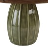60x60 cm coffee table in mango wood with green enamel finish | Macabane Furniture