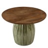 Salontafel 60x60 cm van mangohout en groen email | Macabane Meubelen