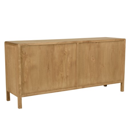 Buffet 4 portes 170cm en bois de mindi et rotin naturel | Macabane