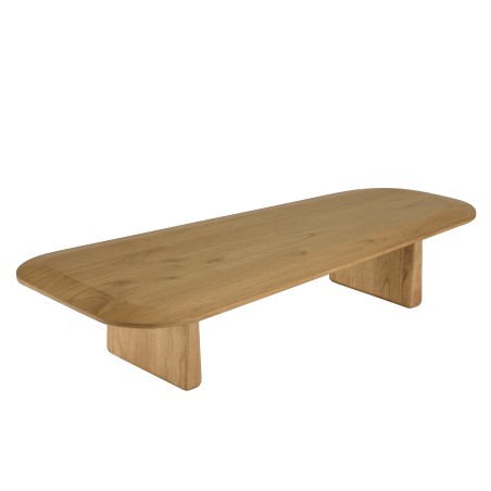 AMY - Organic coffee table, 147cm wide x 28cm high, made from mindi wood