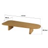 AMY - Organic coffee table, 147cm wide x 28cm high, made from mindi wood