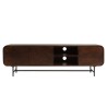 Design tv-meubel donker hout en zwart metaal 3 deuren | Macabane
