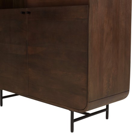 Enfilade haute design bois foncé et métal noir 2 portes | Macabane