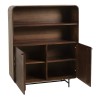 Enfilade haute design bois foncé et métal noir 2 portes | Macabane