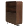Enfilade haute design bois foncé et métal noir 2 portes | Macabane