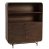 Enfilade haute design bois foncé et métal noir 2 portes | Macabane