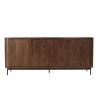Buffet design bois foncé et métal noir 4 portes - Macabane