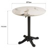 ICARE - Conjunto n.º 1: mesa bistró D70cm plegable de cerámica marmoleado claro