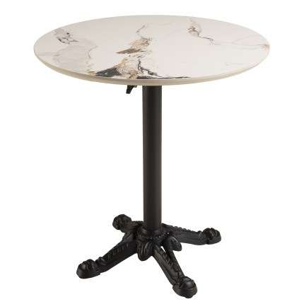 Table bistrot en céramique marbré clair | Professionnel et particulier