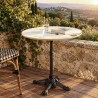 Table bistrot D70cm en céramique marbré clair | Professionnel et particulier