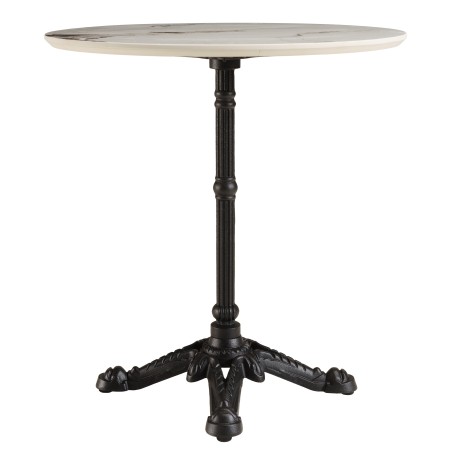 Table bistrot D70cm en céramique marbré clair | Professionnel et particulier