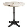 ICARE - Set no. 2: bistro table D70cm in light marbled ceramic