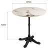 ICARE - Set n. 2: tavolo bistrot D70cm in ceramica marmorizzato chiaro