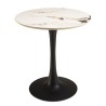 ICARE - Set nr. 3: bistrotafel D70cm van keramiek licht gemarmerd