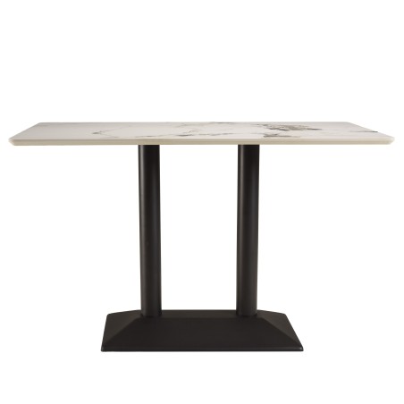 ICARE - Set no. 1: bistro table rectangular 120x70cm in light marbled ceramic