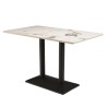 ICARE - Set n. 1: tavolo bistrot rettangolare 120x70cm in ceramica marmorizzato chiaro