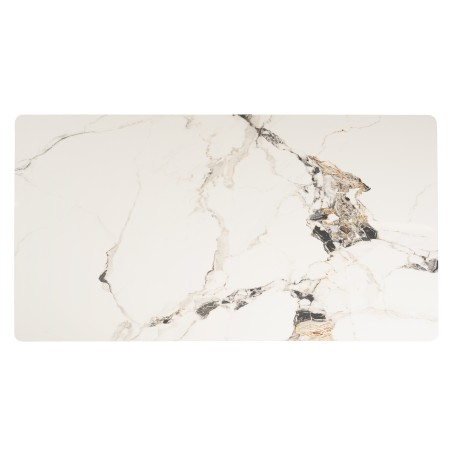 ICARE - Set no. 1: bistro table rectangular 120x70cm in light marbled ceramic