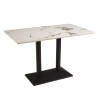 ICARE - Set Nr. 1: Bistrotisch rechteckig 120x70cm aus Keramik hell marmoriert